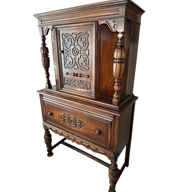 1930s Vintage Bernhardt Dining Room Hutch/Armoire - Heirloom Worth - Carved Detailing - Versatile For Sale In Pittsburgh - Image 6 of 14