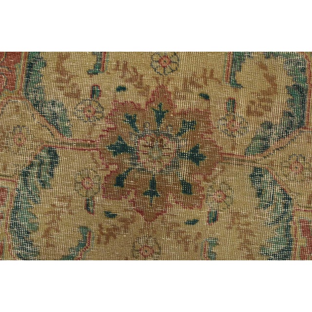Brown Tabriz Rug 7’7” X 10’7” Brown Wool Vintage Distressed Hand-Knotted Carpet For Sale - Image 8 of 15