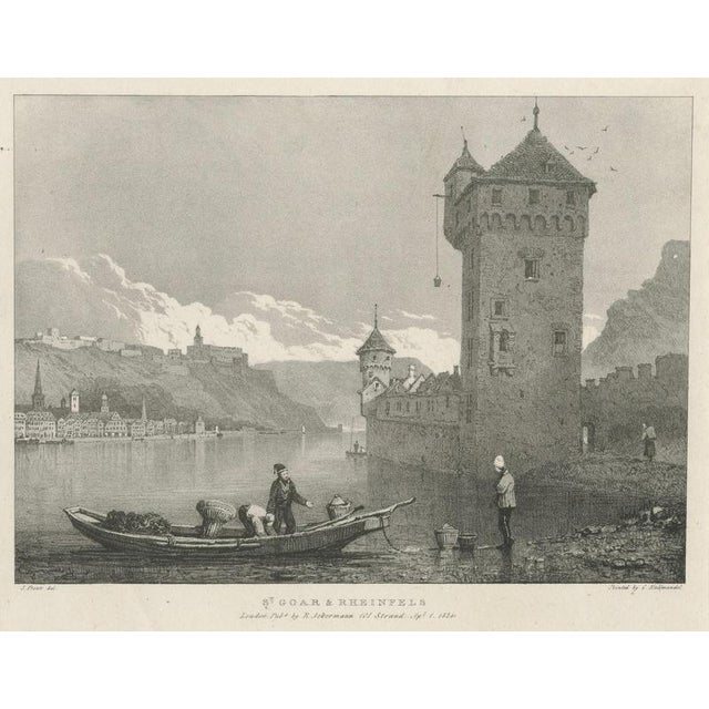 After Prout, St Goar & Rheinfels Rhine View, Engraving, 1824 For Sale - Image 4 of 9