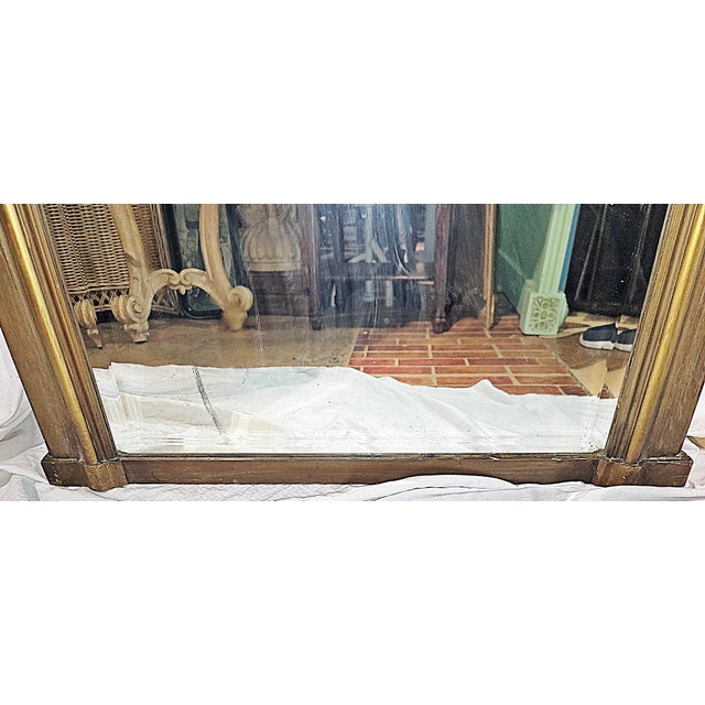 Wood 19c French Rococo Louis XV Style Gilt Wall Mirror For Sale - Image 7 of 8