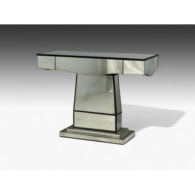 Art Deco Art Deco Style, Mirrored Console Tables, Painted Wood, Distressed Glass For Sale - Image 3 of 15