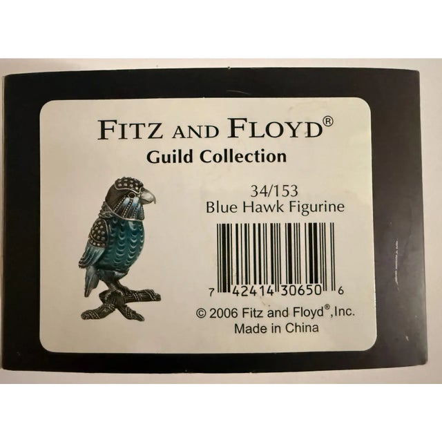 Rare 2006 Fitz and Floyd Guild Collection Jeweled Blue Hawk With Box For Sale In Portland, ME - Image 6 of 12