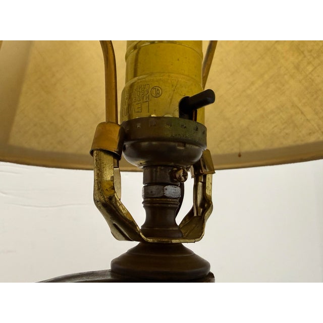 Cream Rustic Two-Tone Ceramic Jug Table Lamp, Vintage For Sale - Image 8 of 12