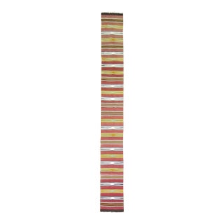Vintage Zabihi Collection Narrow Long Kilim Runner - 1'9" x 16'11" For Sale