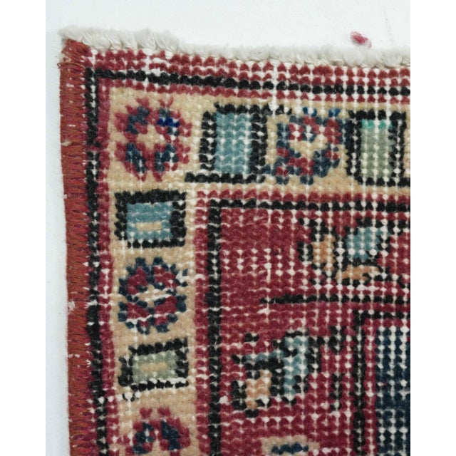Textile 1970s Vintage Turkish Oushak Handmade Wool Cotton Red Area Rug For Sale - Image 7 of 11