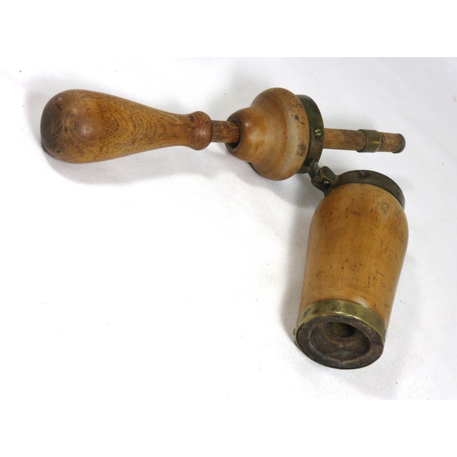 1900s Americana Wood & Brass Wine Bottle Cork Press Chairish