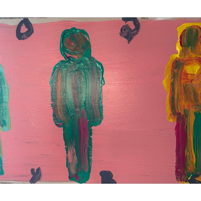 Christopher Shoemaker Horizontal Abstract Figurative Painting by Christopher Shoemaker 43.5” Long, Signed For Sale - Image 4 of 10