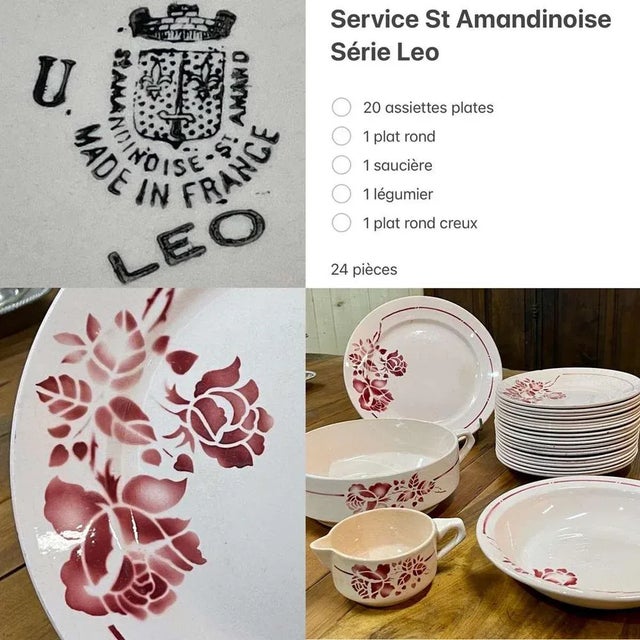 Leo Series Service from Saint Amandinoise, Set of 24 For Sale - Image 3 of 10