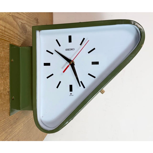 Vintage Green Ships Double-Sided Wall Clock from SEIKO, 1970s For Sale - Image 11 of 18