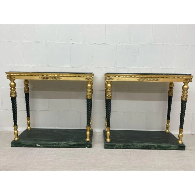 Swedish Neoclassical Style, Giltwood, Marble, Console Tables, Sweden, 20th C. For Sale - Image 13 of 13