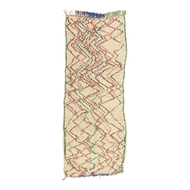 Vintage Azilal Moroccan Rug, 03'06 X 09'00 For Sale