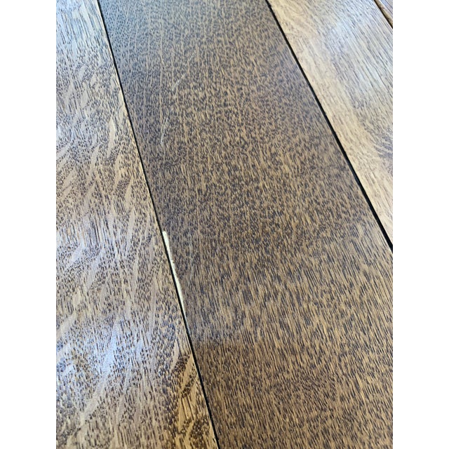 1910s English Antique Oak Art Deco Draw Leaf Pub Table For Sale - Image 10 of 11