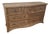 Late 20th Century Coastal Skirted Bow Front Wicker Rattan Seven Drawer Dresser For Sale