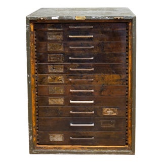 Early 20th C. Eleven Drawer Flat File Cabinet c.1940 For Sale