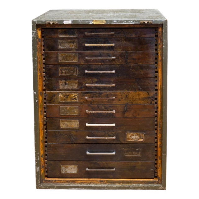 Early 20th C. Eleven Drawer Flat File Cabinet c.1940 For Sale