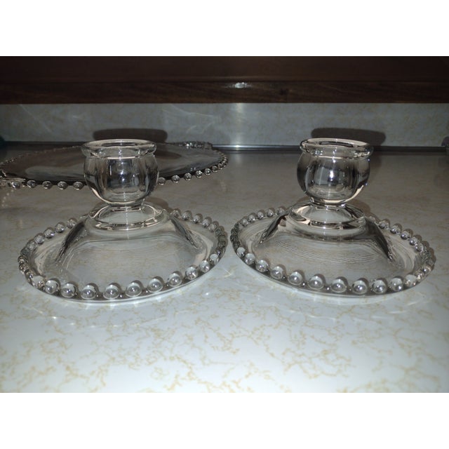 Mid Century 5 Piece Set With Platter, Bowls and Candlesticks For Sale - Image 4 of 17