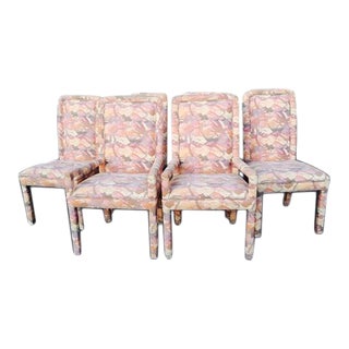 Mastercraft Mid-Century Upholstered Parsons Dining Chairs - Set of 6 For Sale
