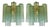 Italian Murano Glass Tronchi Wall Sconces in Green Tone by Simoeng, Set of 2 For Sale