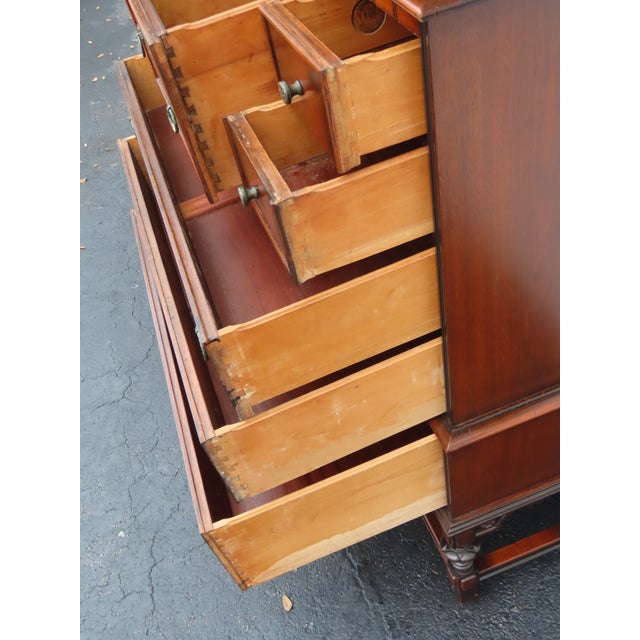 Early 1900s Carved Hand Painted Tall Chest of Drawers 6895 For Sale In Miami - Image 6 of 17