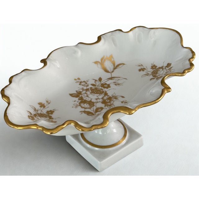 Made in France Limoges Gold Gilt Large Compote or Soap Dish For Sale - Image 9 of 10