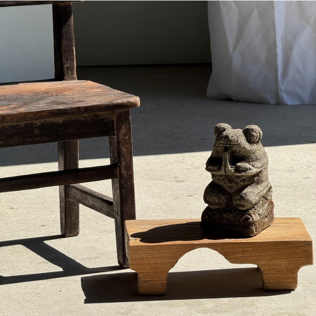 Stone Small Balinese Limestone Frog Sculpture with Gamelan Music, 1980s For Sale - Image 7 of 11