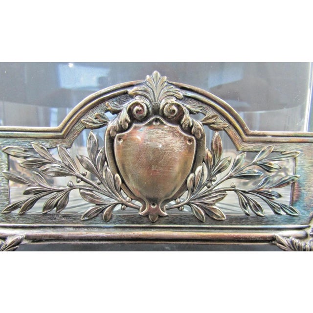 1910s Topazio Portuguese Sterling Silver Crystal Centerpiece Jardiniere Dragon Handles For Sale - Image 10 of 18