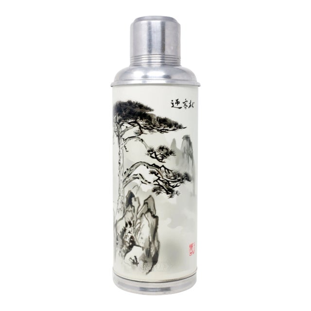 Goliath 15" Tall Vintage Aluminum Chinese Thermos For Sale