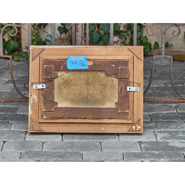 Continental Oil Painting of Two Dogs in Courtyard, circa 1900 - Gilt Frame For Sale - Image 11 of 12