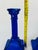 Vintage Cobalt Blue Glass Candlestick Holders – Neoclassical Column Design, Set of 2 For Sale - Image 4 of 6