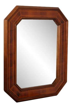 Mid-Century Mirror with Octagonal Frame in Walnut