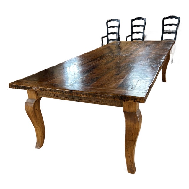 Monumental Repurposed Barn Wood Farm Table For Sale