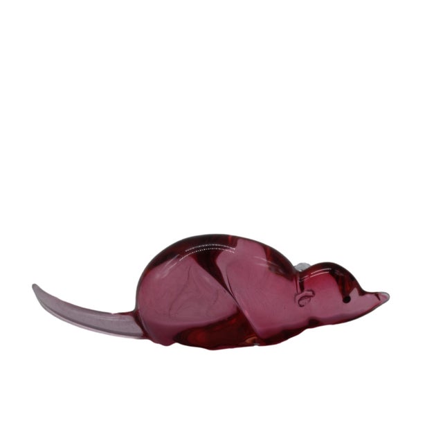 Vintage Italian Pink Murano Glass Mice by Archimede Seguso, 1950s, Set of 2 For Sale - Image 7 of 8