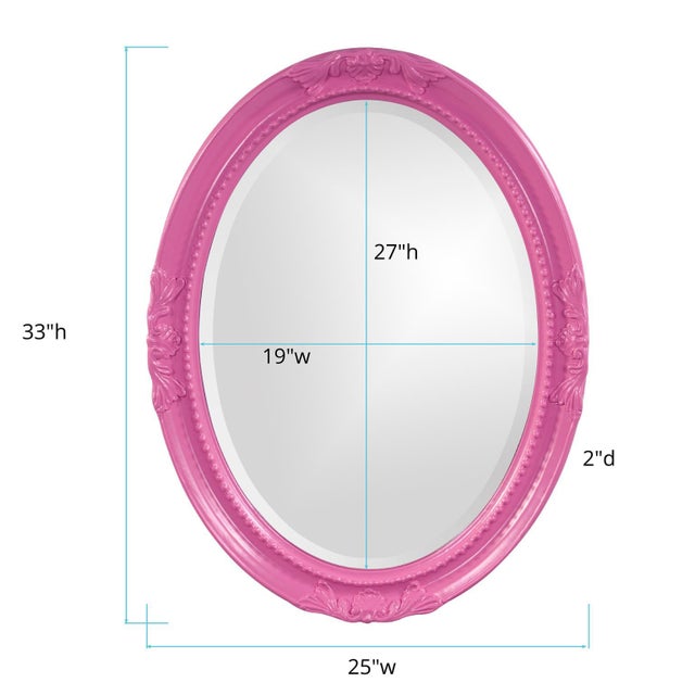 Pink Queen Ann Mirror - Glossy Hot Pink For Sale - Image 8 of 9