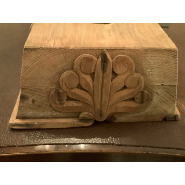 Wood Antique Square Handcarved Colum Base Repurposed as Candle Holders- a Pair For Sale - Image 7 of 8