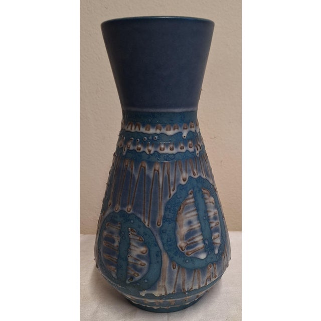 Mid-Century Blue-Gray Glazed Vase from Carstens, Germany, 1960s, in Very Good conditions. Designed 1960 to 1969 This piece...
