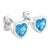 Beautiful Swiss Blue Topaz Heart Shape Studs, Dainty 925 Silver December Birthstone Earlobe Studs - A Pair For Sale