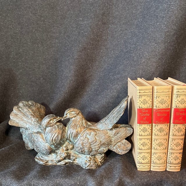 1980s Pigeon Bronze Sculpture Love Birds For Sale - Image 9 of 9