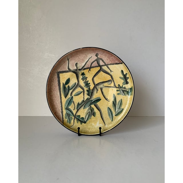 Modernist Ceramic Hand-Painted Plate For Sale - Image 6 of 12