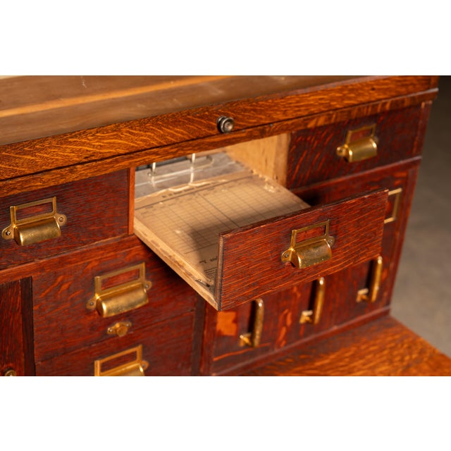 Early 20th Century Modular Oak Barrister Cabinet by Yawman & Erbe For Sale - Image 9 of 11