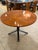 1970s Carlo Ratti Geometric Walnut Round Table With Iron Base, Italy, 1950s For Sale - Image 5 of 11