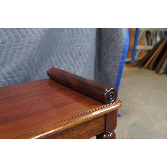 Wood Late 20th Century English William IV Regency Style Mahogany Window Seat Foyer Hall Piano Bench For Sale - Image 7 of 12