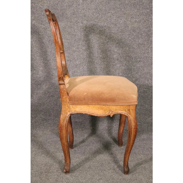 Period 1770s Era Italian Provincial Walnut Desk or Vanity Chair For Sale - Image 11 of 13