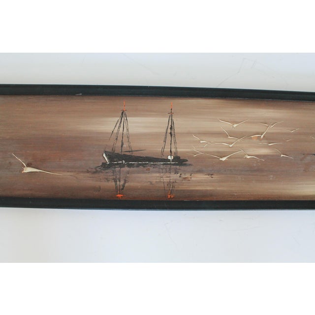 Paint Vintage Seascape Oil Painting on Board by Lyman Fritz Hopkins For Sale - Image 7 of 11