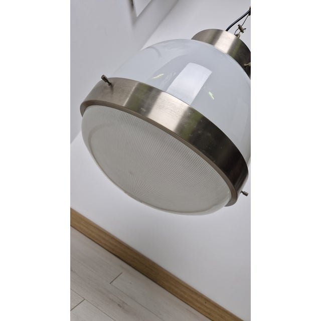 Silver Large Delta Chandelier in Burnished Brass by Sergio Mazza for Artemide, 1960s For Sale - Image 8 of 9