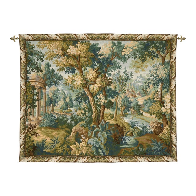 Verdure With Folly Loom Woven Tapestry - 144 X 172 Cm (4'9" X 5'8") - Requires Rod Size 5 For Sale