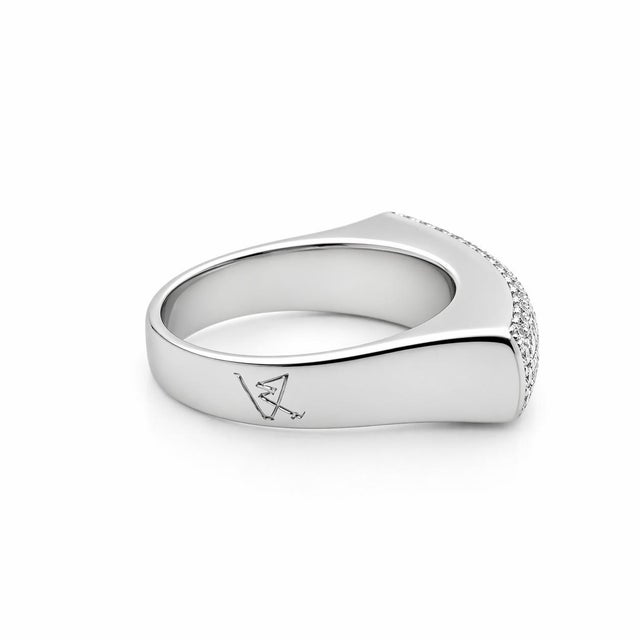 18k White Gold Ring by David Vangelder of Paris, Size 6.5 For Sale - Image 4 of 5
