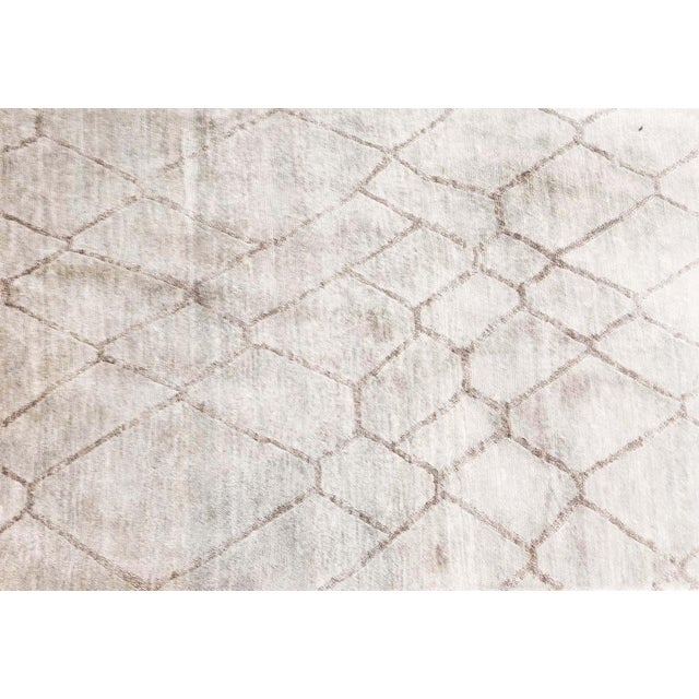 Modern Contemporary Geometric Handmade Silk Rug by Doris Leslie Blau For Sale - Image 3 of 5
