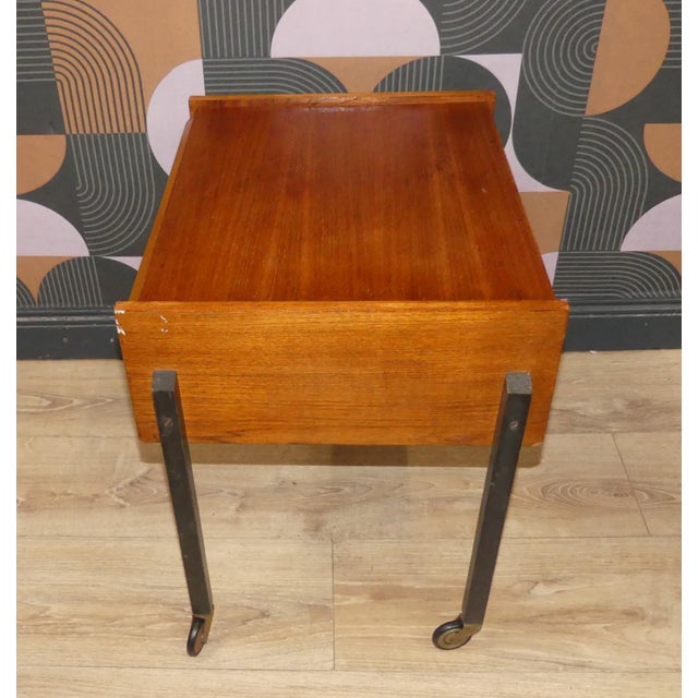 Vintage Sewing Table in Teak, 1960s For Sale - Image 4 of 12