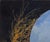 Reclining Man by John Tarantola | Oil on panel of a nude man reclining against a moonlit background For Sale - Image 4 of 4