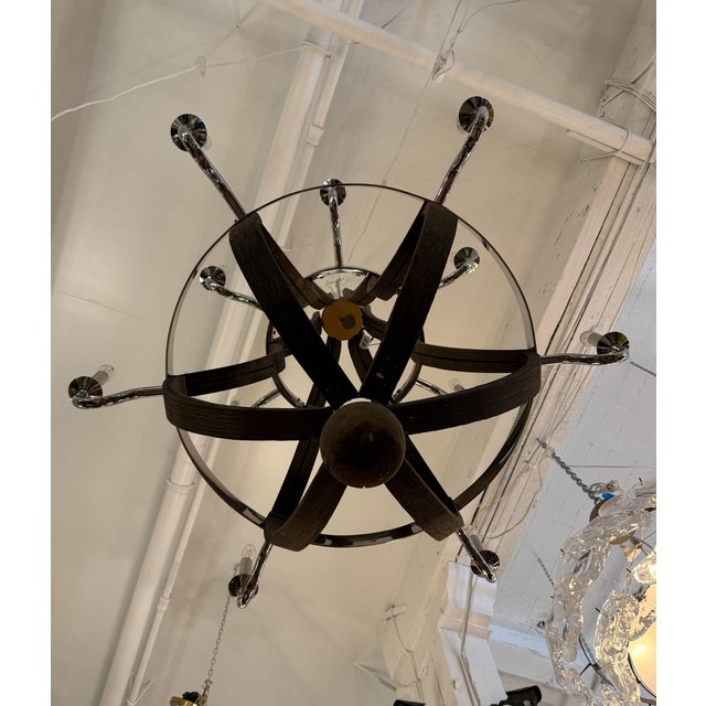 Restoration Hardware Restoration Hardware Twelve Light Wine Barrel Chandelier For Sale - Image 4 of 15